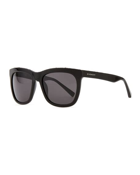 givenchy crystal-trim square sunglasses black